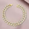 5ctw Baguette Cut White Sapphire Cuban Link Bracelet