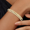 5ctw Baguette Cut White Sapphire Cuban Link Bracelet