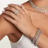 5ctw Baguette Cut White Sapphire Cuban Link Bracelet