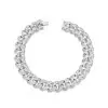 5ctw Baguette Cut White Sapphire Cuban Link Bracelet