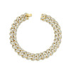 5ctw Baguette Cut White Sapphire Cuban Link Bracelet