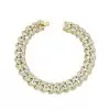 5ctw Baguette Cut White Sapphire Cuban Link Bracelet