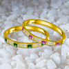5ctw Emerald Cut Emerald or Pink Sapphire Classic Bangle