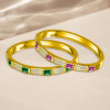 5ctw Emerald Cut Emerald or Pink Sapphire Classic Bangle