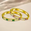 5ctw Emerald Cut Emerald or Pink Sapphire Classic Bangle