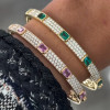 5ctw Emerald Cut Emerald or Pink Sapphire Classic Bangle