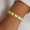 6ctw Bezel-set Cushion Cut Emerald Bangle