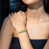 6ctw Bezel-set Cushion Cut Emerald Bangle