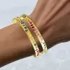 4ctw Round Cut Multicolor Sapphire Texure Surface Rainbow Bangle