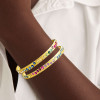 4ctw Round Cut Multicolor Sapphire Texure Surface Rainbow Bangle