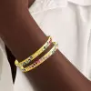 4ctw Round Cut Multicolor Sapphire Texure Surface Rainbow Bangle