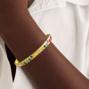 4ctw Round Cut Multicolor Sapphire Texure Surface Rainbow Bangle
