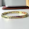 4ctw Round Cut Multicolor Sapphire Texure Surface Rainbow Bangle