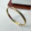 4ctw Round Cut Multicolor Sapphire Texure Surface Rainbow Bangle