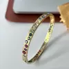 4ctw Round Cut Multicolor Sapphire Texure Surface Rainbow Bangle