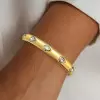 2.5ctw Pear Cut White Sapphire Two Tone Bangle