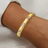 2.5ctw Pear Cut White Sapphire Two Tone Bangle