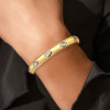 2.5ctw Pear Cut White Sapphire Two Tone Bangle