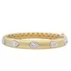 2.5ctw Pear Cut White Sapphire Two Tone Bangle