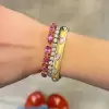 2.5ctw Pear Cut White Sapphire Two Tone Bangle