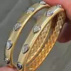 2.5ctw Pear Cut White Sapphire Two Tone Bangle