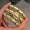 2.5ctw Pear Cut White Sapphire Two Tone Bangle