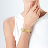 8ctw Five Row Princess Cut Gold Tone Wide Bangle