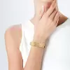 8ctw Five Row Princess Cut Gold Tone Wide Bangle