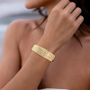 8ctw Five Row Princess Cut Gold Tone Wide Bangle