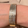 8ctw Five Row Princess Cut Gold Tone Wide Bangle