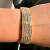 8ctw Five Row Princess Cut Gold Tone Wide Bangle