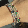 4ctw Emerald Cut Multicolor Sapphire Classic Bangle