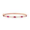 4ctw Emerald Cut Multicolor Sapphire Classic Bangle