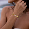 5ctw Round Cut White Sapphire Curb Link Bracelet