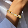 5ctw Round Cut White Sapphire Curb Link Bracelet