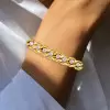 5ctw Round Cut White Sapphire Curb Link Bracelet