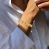 5ctw Round Cut White Sapphire Curb Link Bracelet