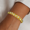 5ctw Round Cut White Sapphire Curb Link Bracelet