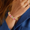 20ctw Pear Cut Multicolor Sapphire Infinity Bracelet