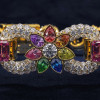 20ctw Pear Cut Multicolor Sapphire Infinity Bracelet