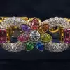 20ctw Pear Cut Multicolor Sapphire Infinity Bracelet
