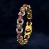 20ctw Pear Cut Multicolor Sapphire Infinity Bracelet