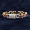 20ctw Pear Cut Multicolor Sapphire Infinity Bracelet
