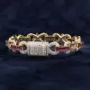 20ctw Pear Cut Multicolor Sapphire Infinity Bracelet