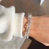 16ctw Round Cut White Sapphire Paved Link Bracelet
