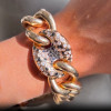 8ctw Scattered White and Black Sapphire Link Bracelet
