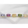 32ctw Cushion Cut Multicolor Sapphire Statement Bracelet