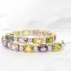 32ctw Cushion Cut Multicolor Sapphire Statement Bracelet