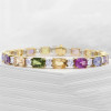 32ctw Cushion Cut Multicolor Sapphire Statement Bracelet