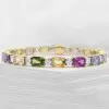 32ctw Cushion Cut Multicolor Sapphire Statement Bracelet
